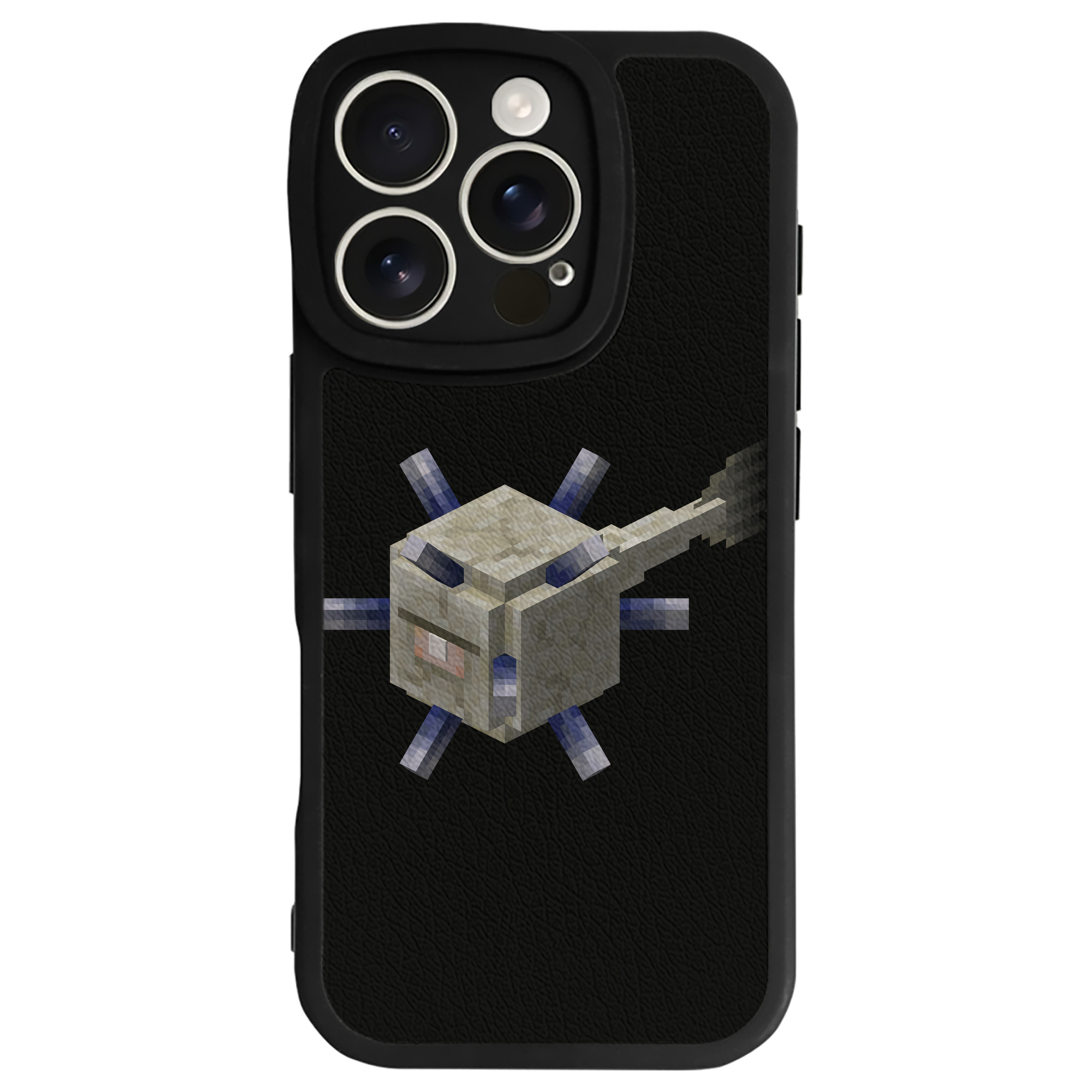 （画像用） マインクラフト ブロックの世界 Minecraft MC Block world 【iPhone 16シリーズ対応】シリコンスマホケース（レザー調） 材質：シリコン